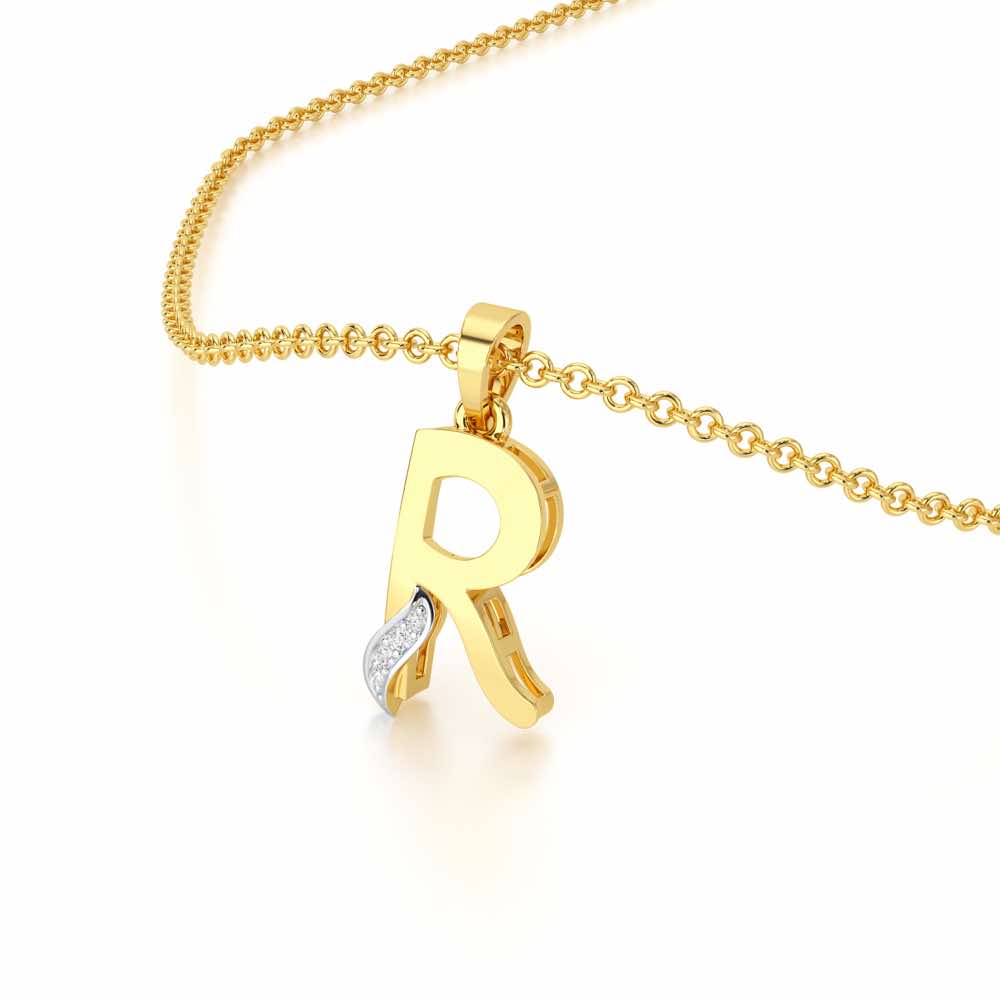 R-Spark Silver Pendant - Yellow Gold - Image 2