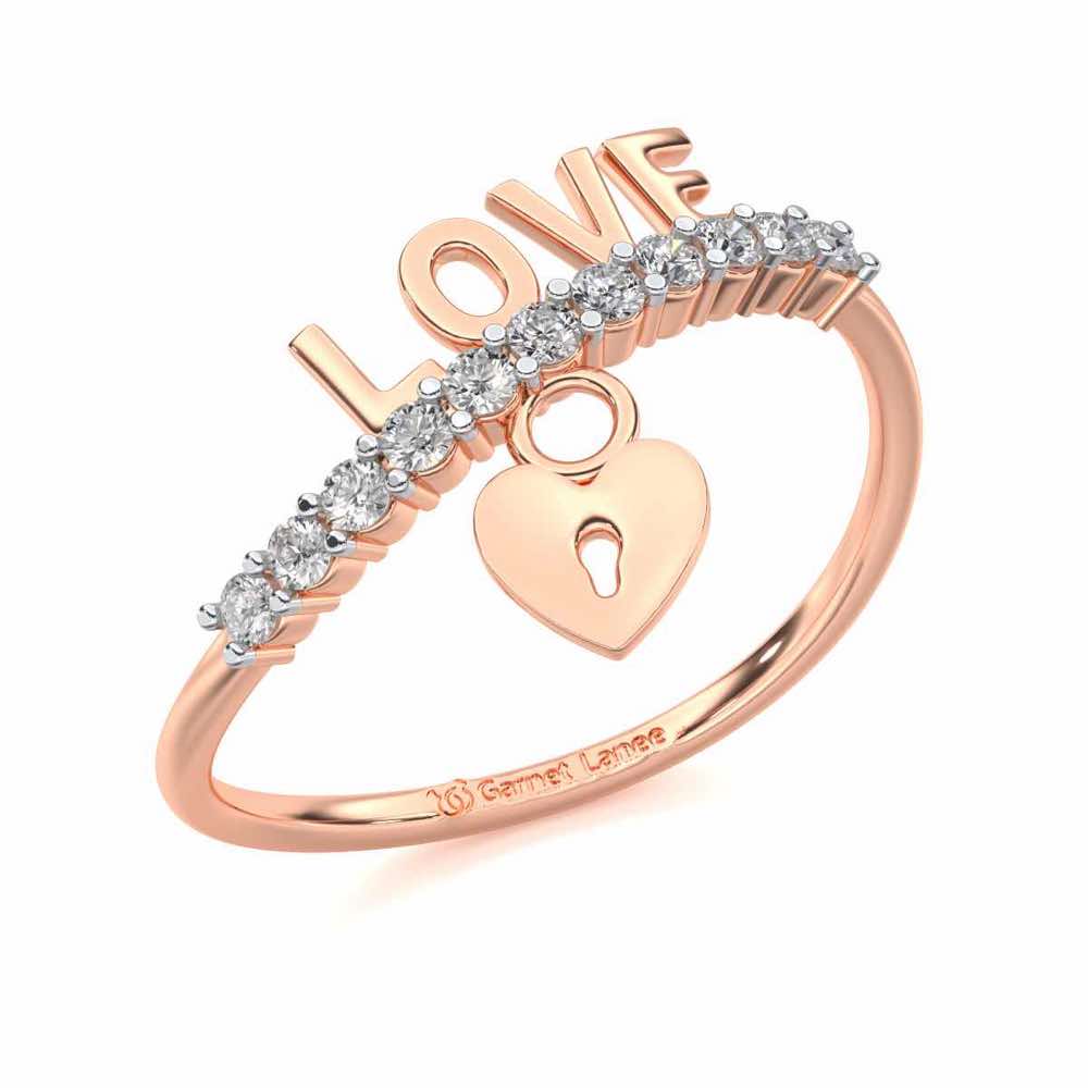 Hang Love Silver Ring - Rose Gold - Image 1