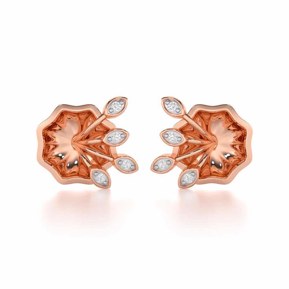 Vibrant Twigs Silver Earrings - Rose Gold - Image 1