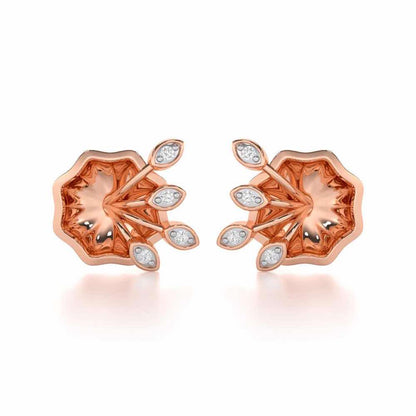 Vibrant Twigs Silver Earrings - Rose Gold - Image 1