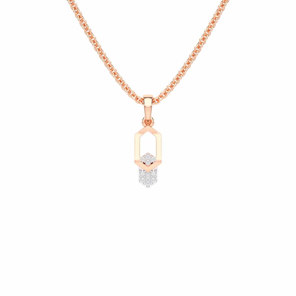 Soft Glow Silver Pendant - Rose Gold - Image 1