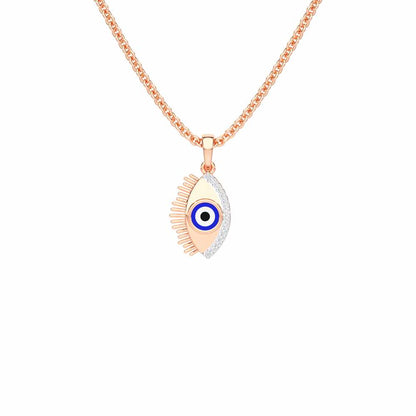 Blue Eye Silver Pendant - Rose Gold - Image 1