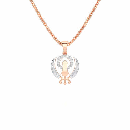 Khalsa Eternal Silver Pendant - Rose Gold - Image 1