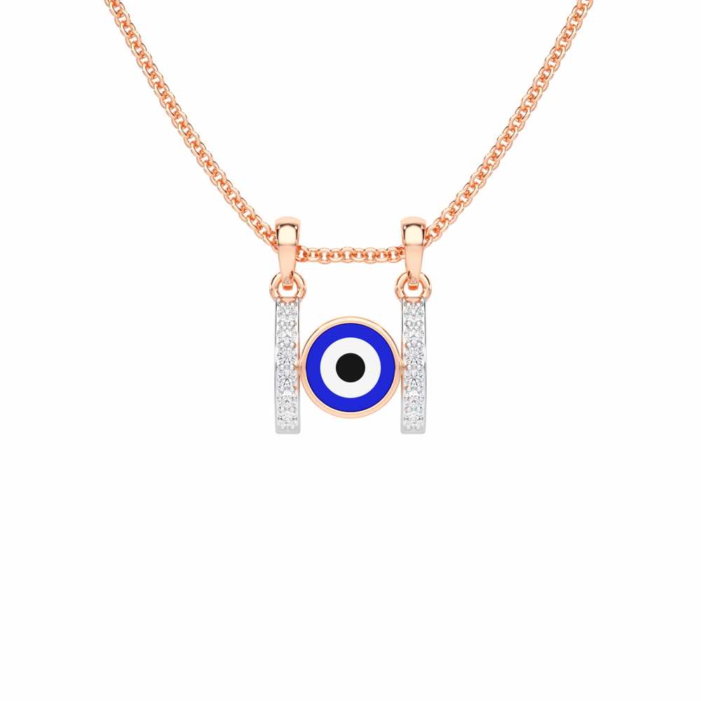 Eyes of Destiny Silver Pendant - Rose Gold - Image 1