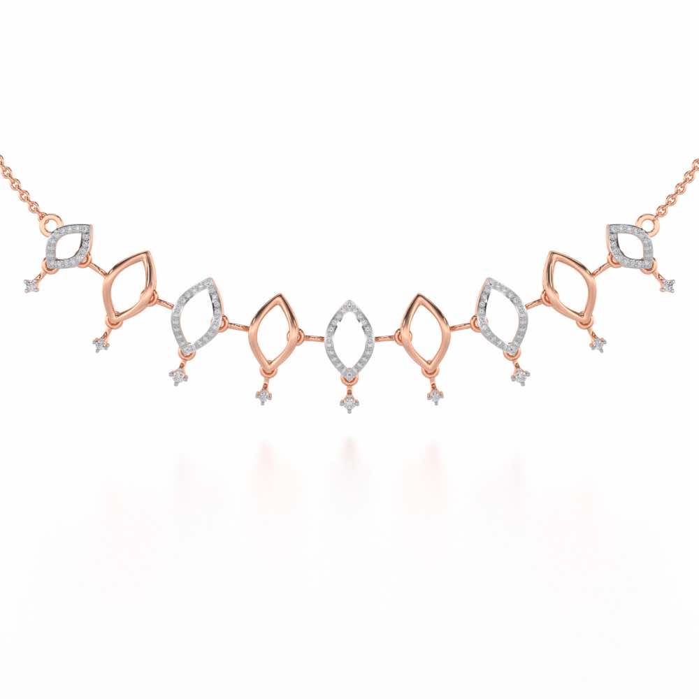 Ocean Serenity Silver Necklace - Rose Gold - Image 1