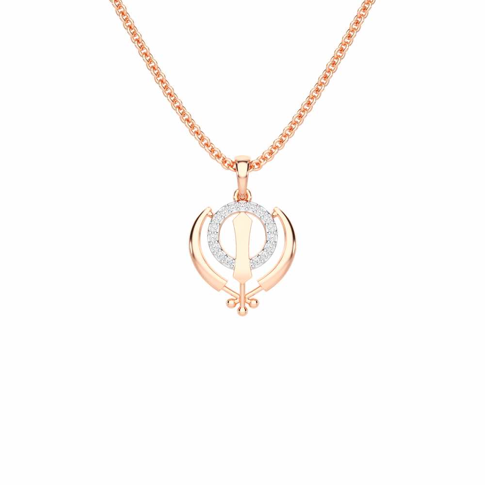 Khalsa Meher Silver Pendant - Rose Gold - Image 1