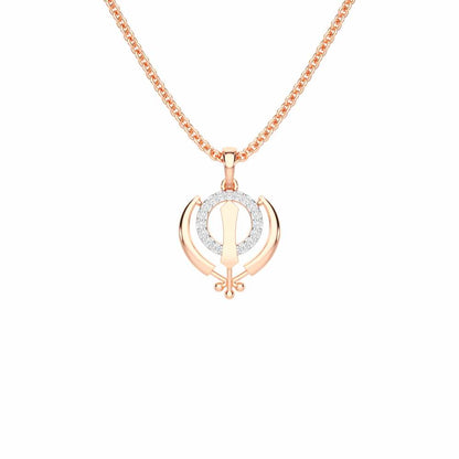 Khalsa Meher Silver Pendant - Rose Gold - Image 1