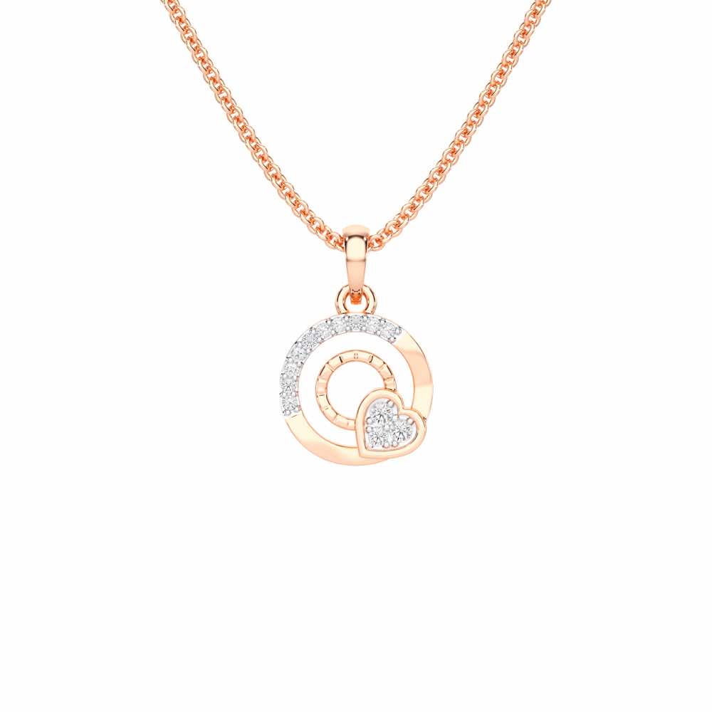 Celestial Heart Silver Pendant - Rose Gold - Image 1