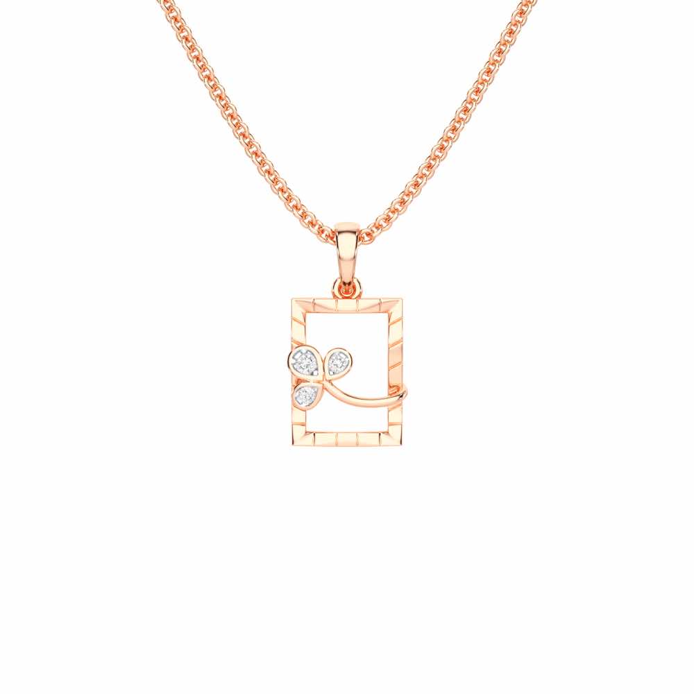 Opal Shine Silver Pendant - Rose Gold - Image 1