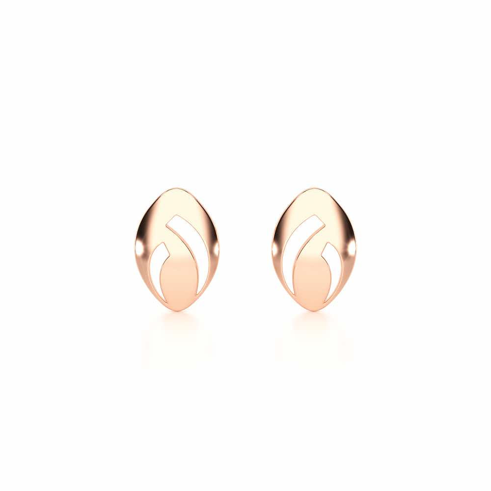 Sun Pebble Silver Earrings - Rose Gold - Image 1