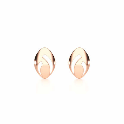 Sun Pebble Silver Earrings - Rose Gold - Image 1