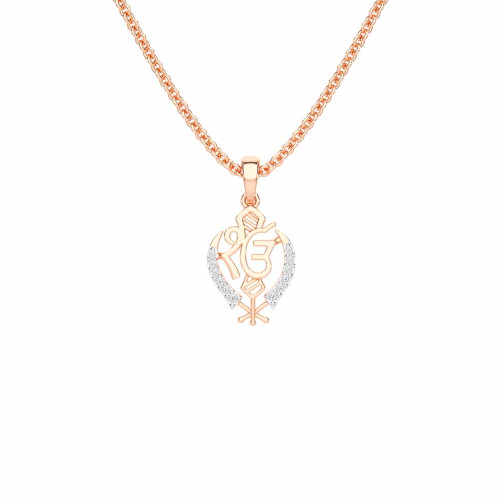 Onkar Supreme Silver Pendant - Rose Gold - Image 1