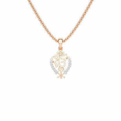 Onkar Supreme Silver Pendant - Rose Gold - Image 1