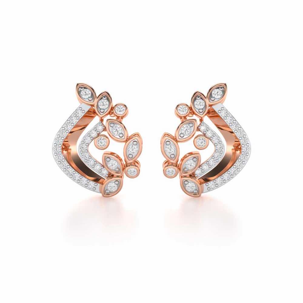 Melodic Bliss Silver Earrings - Rose Gold - Image 1