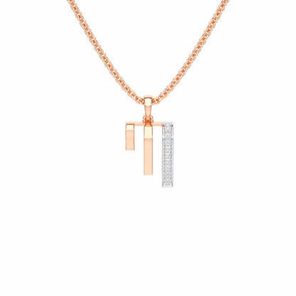 Shine Graph Silver Pendant - Rose Gold - Image 1