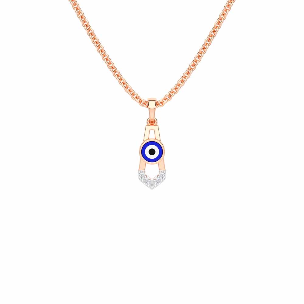 Guardian Gaze Silver Pendant - Rose Gold - Image 1
