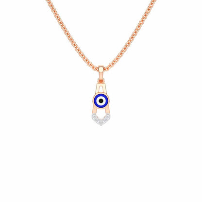 Guardian Gaze Silver Pendant - Rose Gold - Image 1