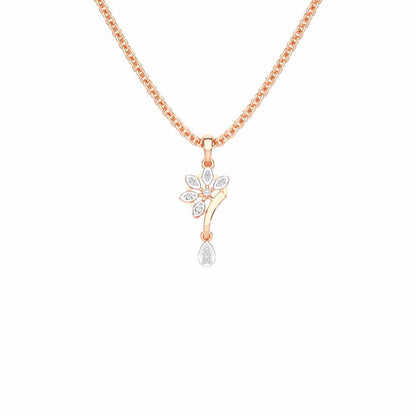 Dewdrop Radiance Silver Pendant - Rose Gold - Image 1