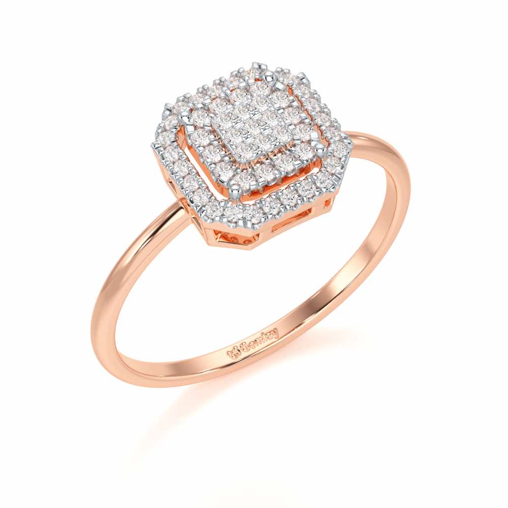 Syrina Glow Silver Ring - Rose Gold - Image 1