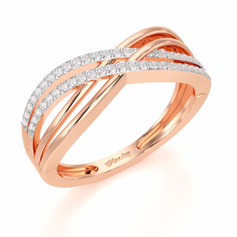 Misa Curves Silver Ring - Rose Gold - Image 1