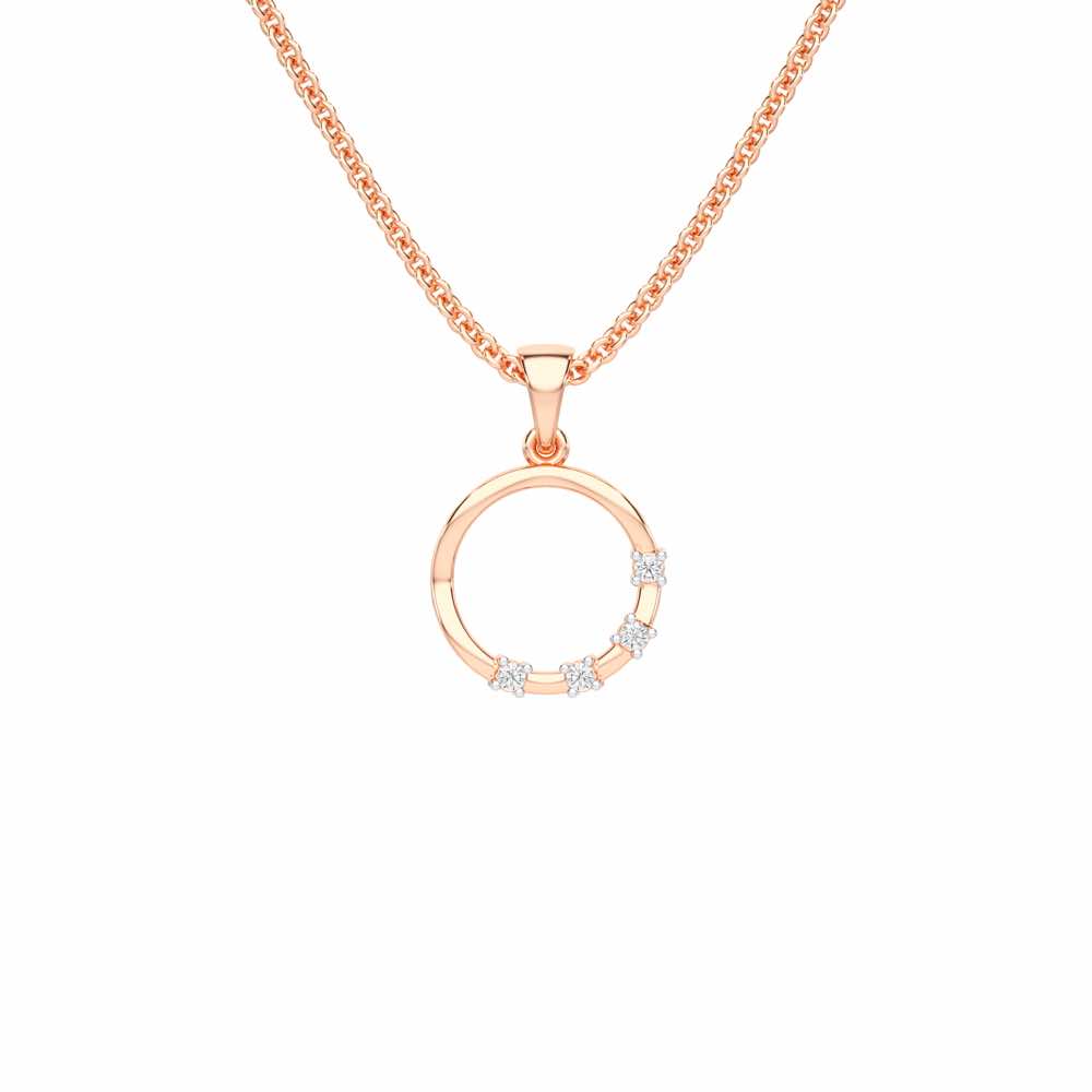 Halo Whisper Silver Pendant - Rose Gold - Image 1