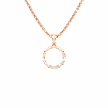 Halo Whisper Silver Pendant - Rose Gold - Image 1
