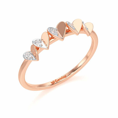Heart Together Silver Ring - Rose Gold - Image 1