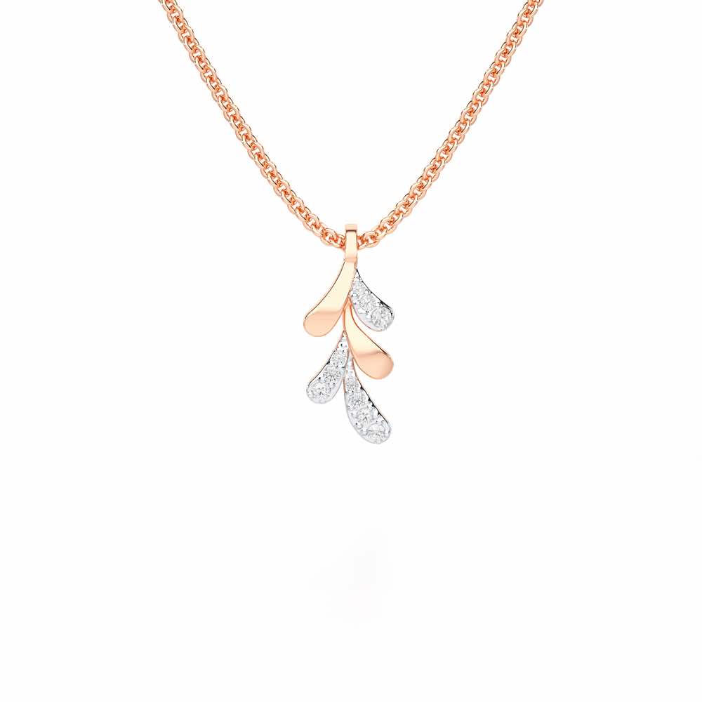 Sapling Spark Silver Pendant - Rose Gold - Image 1