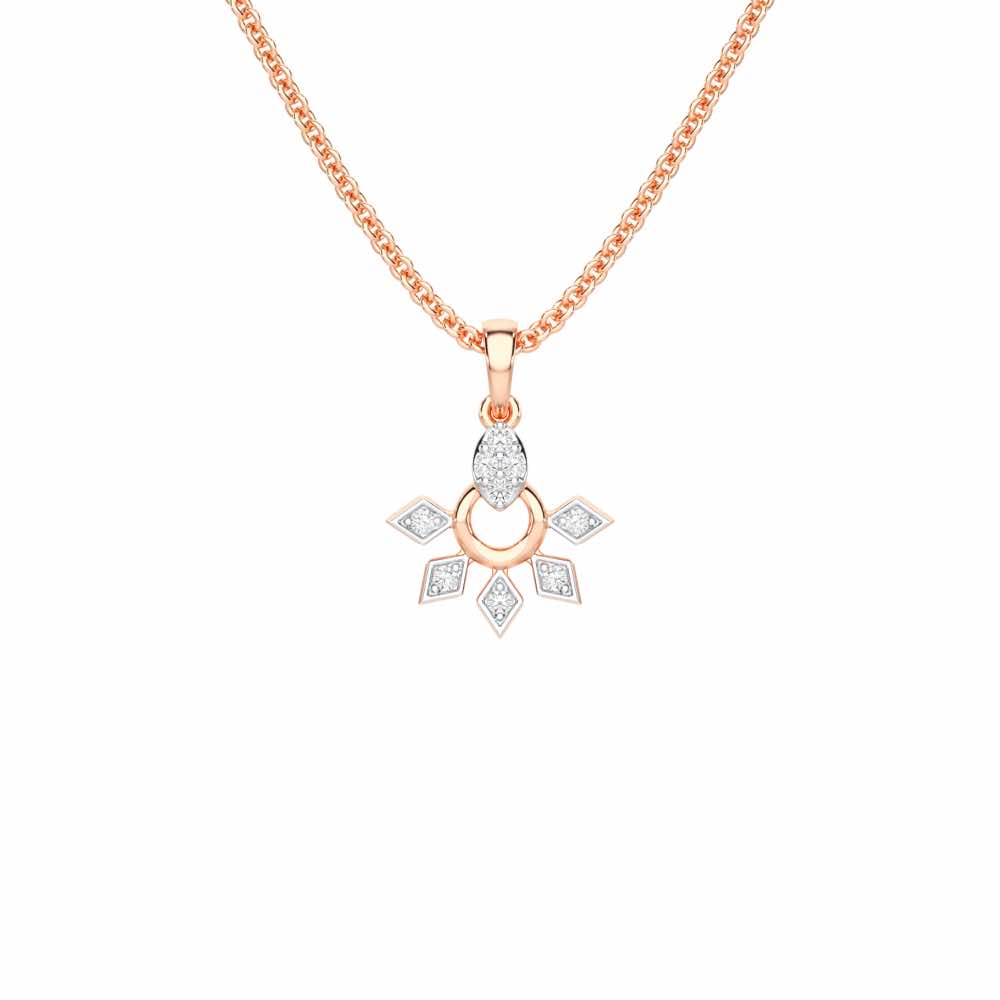 Luxe Halo Silver Pendant - Rose Gold - Image 1