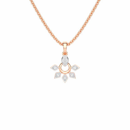 Luxe Halo Silver Pendant - Rose Gold - Image 1