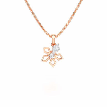 Floral radiance Silver Pendant - Rose Gold - Image 1