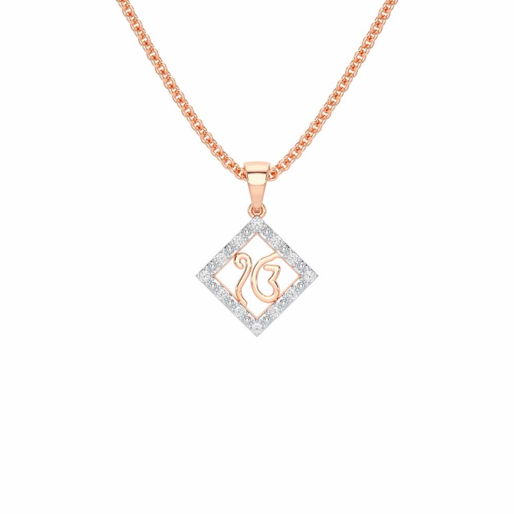 Divine Onkar Silver Pendant - Rose Gold - Image 1