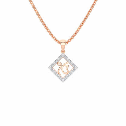 Divine Onkar Silver Pendant - Rose Gold - Image 1