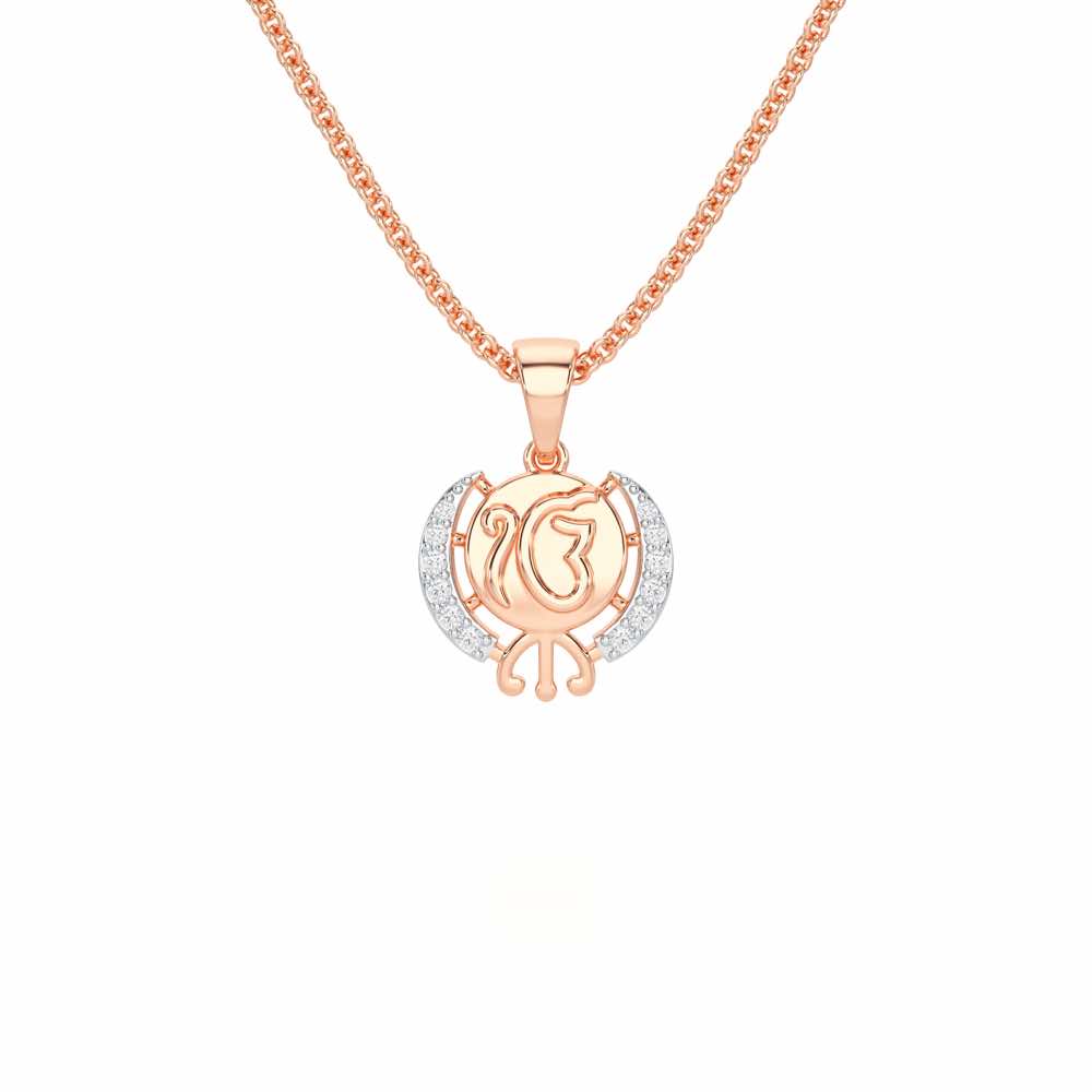 Onkar Grace Silver Pendant - Rose Gold - Image 1