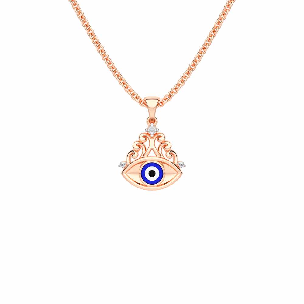 Serenity Shield Silver Pendant - Rose Gold - Image 1
