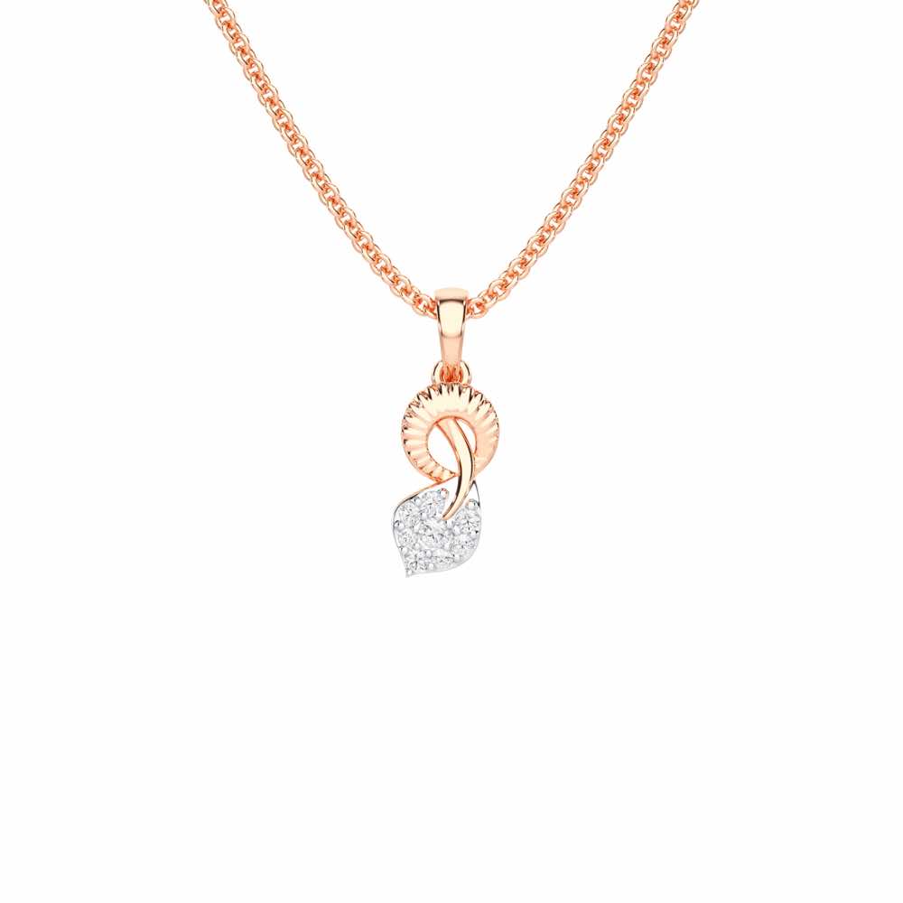 Leaf Glow Silver Pendant - Rose Gold - Image 1