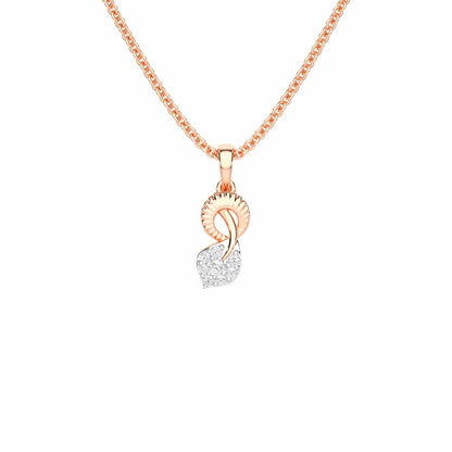 Leaf Glow Silver Pendant - Rose Gold - Image 1