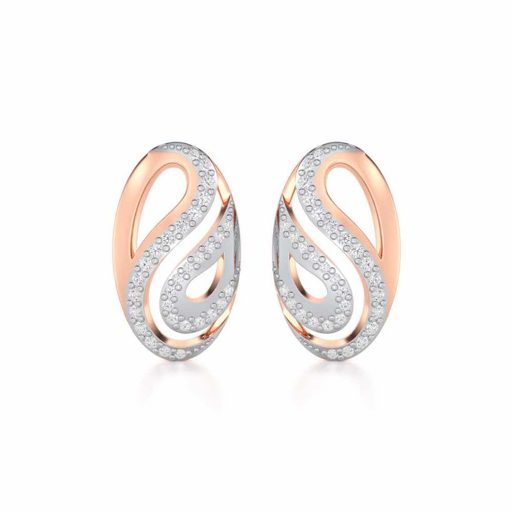 Radiant Cadence Silver Earrings - Rose Gold - Image 1