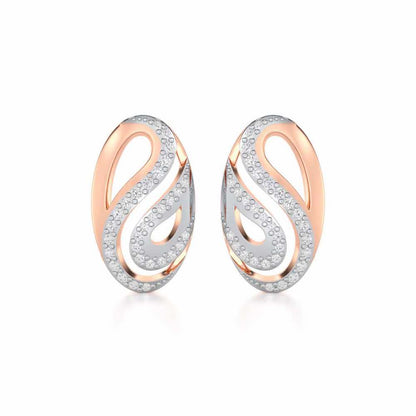 Radiant Cadence Silver Earrings - Rose Gold - Image 1