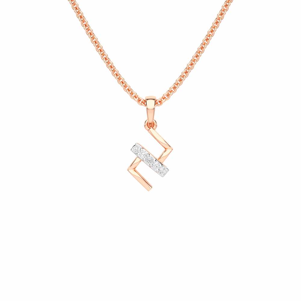 Subtle Spark Silver Pendant - Rose Gold - Image 1