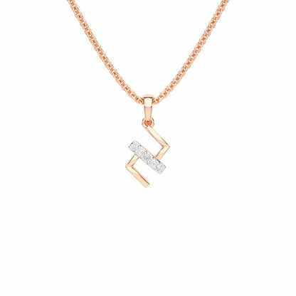 Subtle Spark Silver Pendant - Rose Gold - Image 1