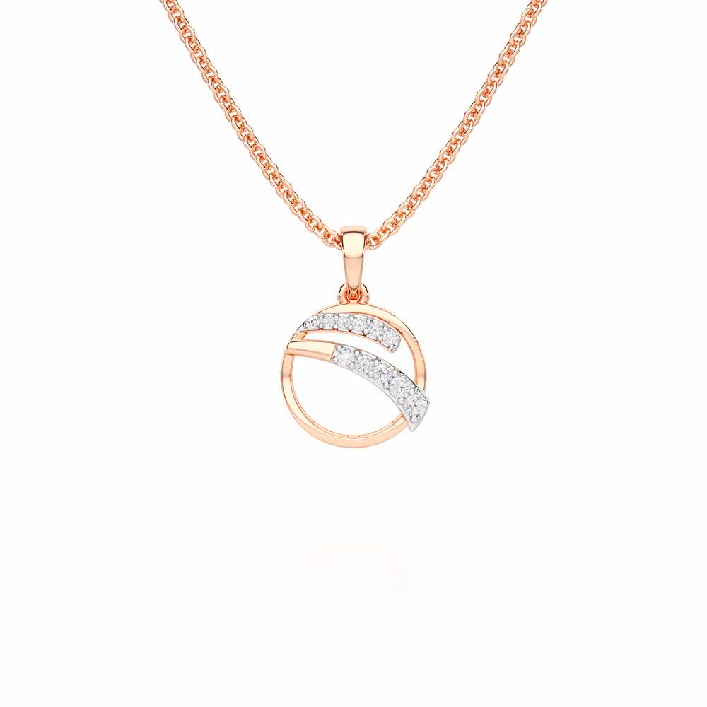 Celeste Sparkle Silver Pendant - Rose Gold - Image 1