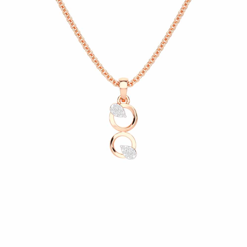Gleam Couple Silver Pendant - Rose Gold - Image 1