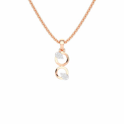 Gleam Couple Silver Pendant - Rose Gold - Image 1