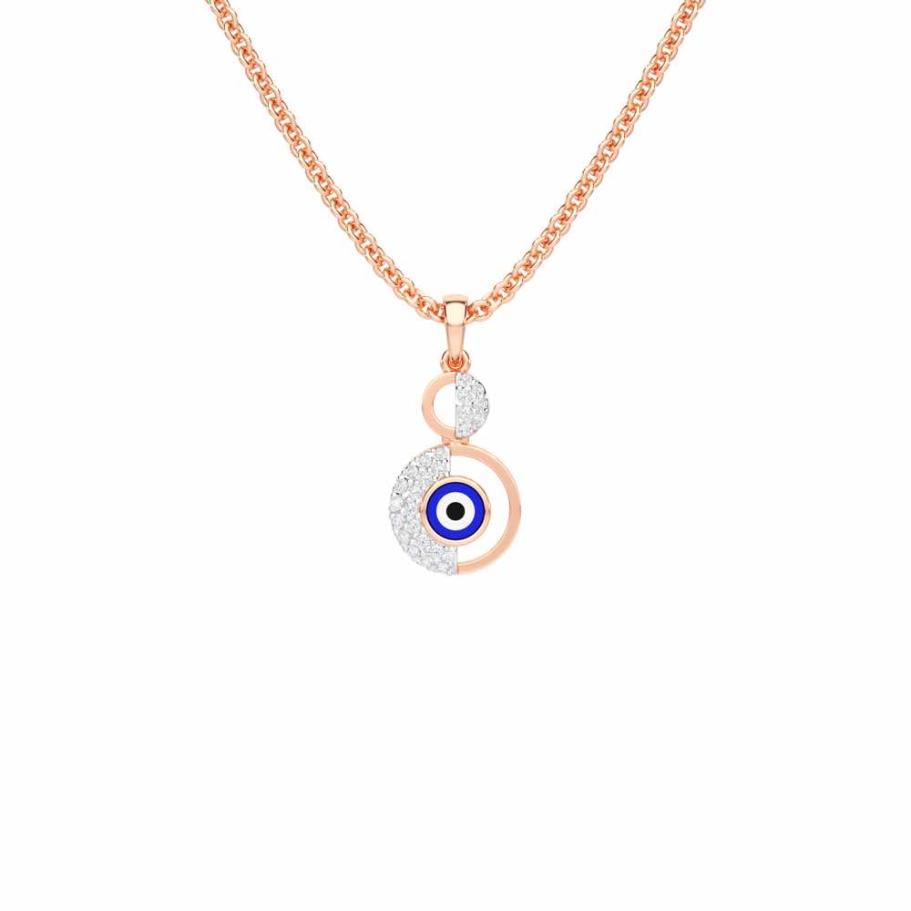 Evil Eye Sentinel Silver Pendant - Rose Gold - Image 1