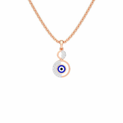 Evil Eye Sentinel Silver Pendant - Rose Gold - Image 1