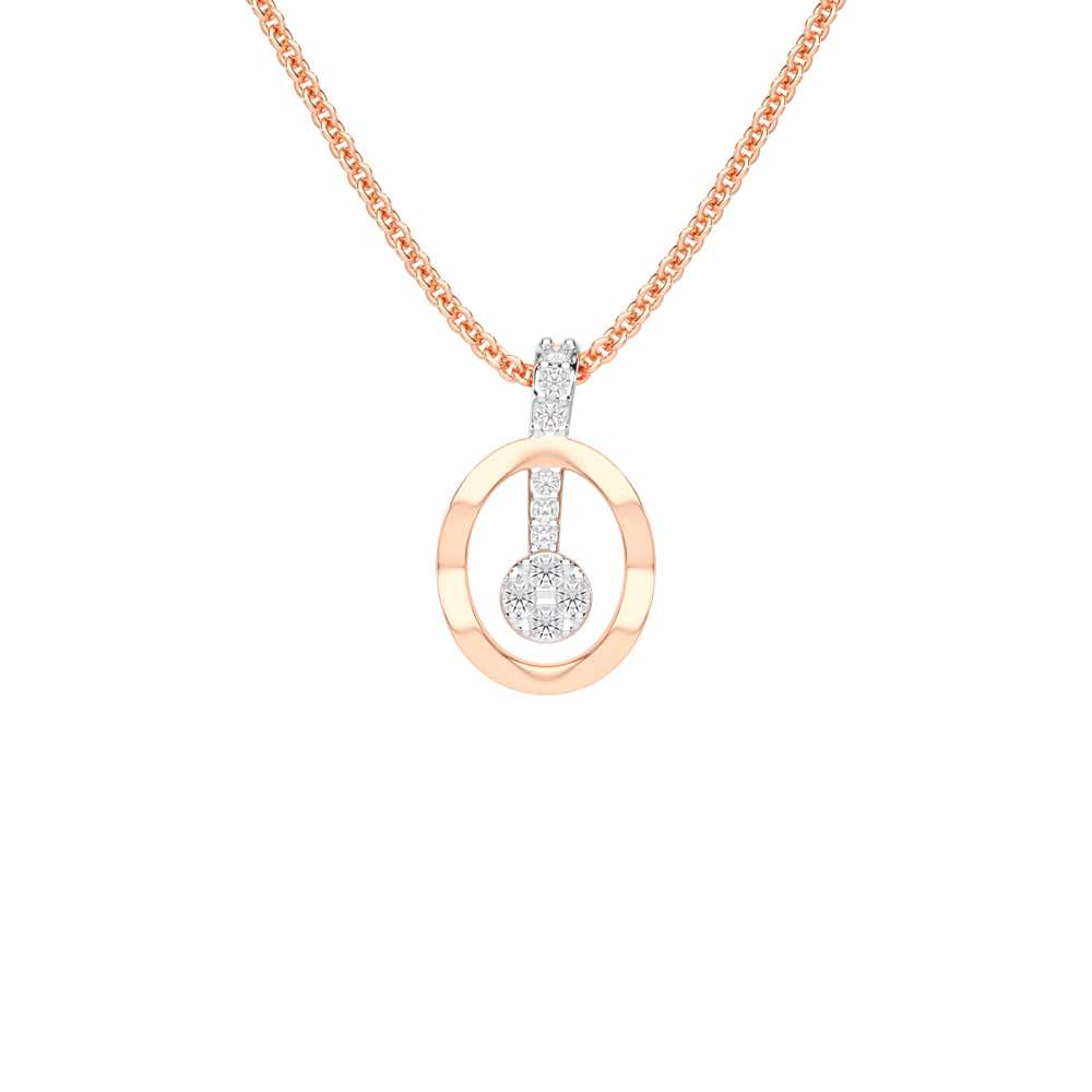Moonlit Grace Silver Pendant - Rose Gold - Image 1
