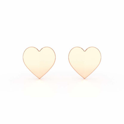Trinket Heart Silver Earring Studs - Rose Gold - Image 1