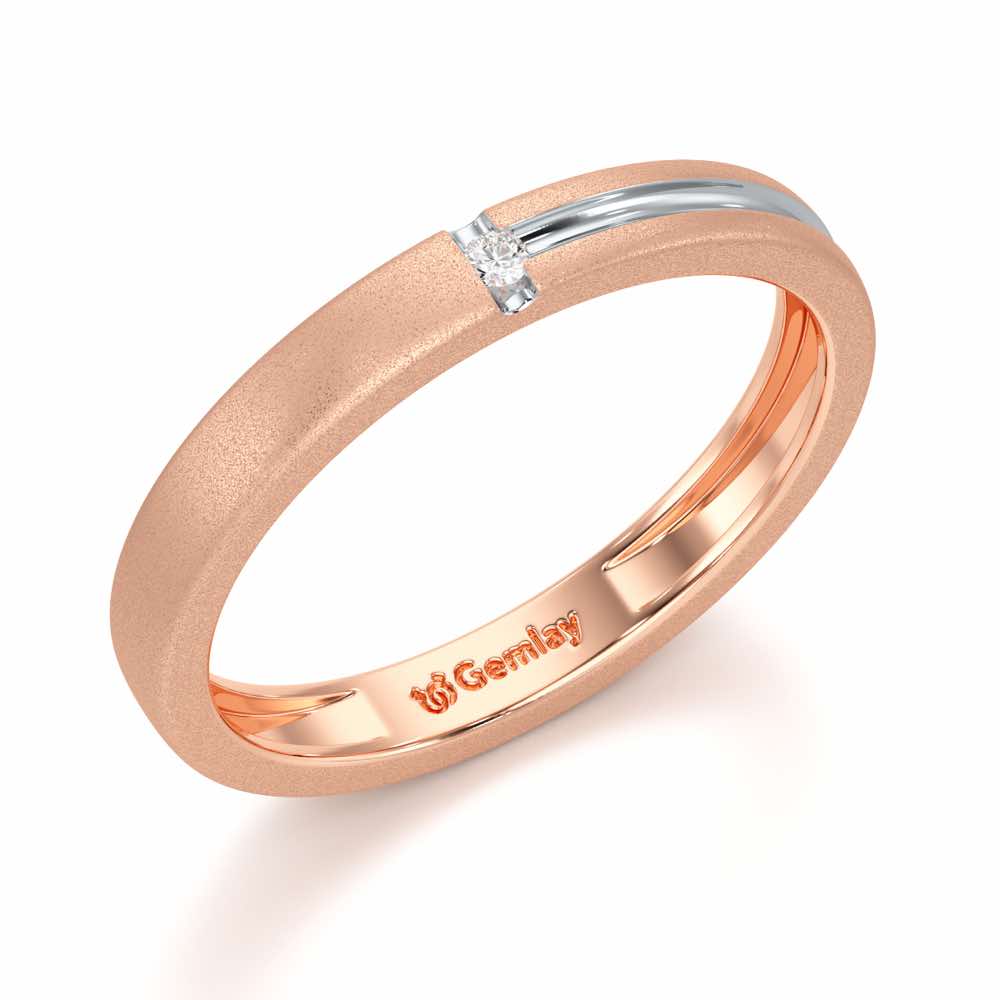Aveline Simplicity Silver Ring - Rose Gold - Image 1