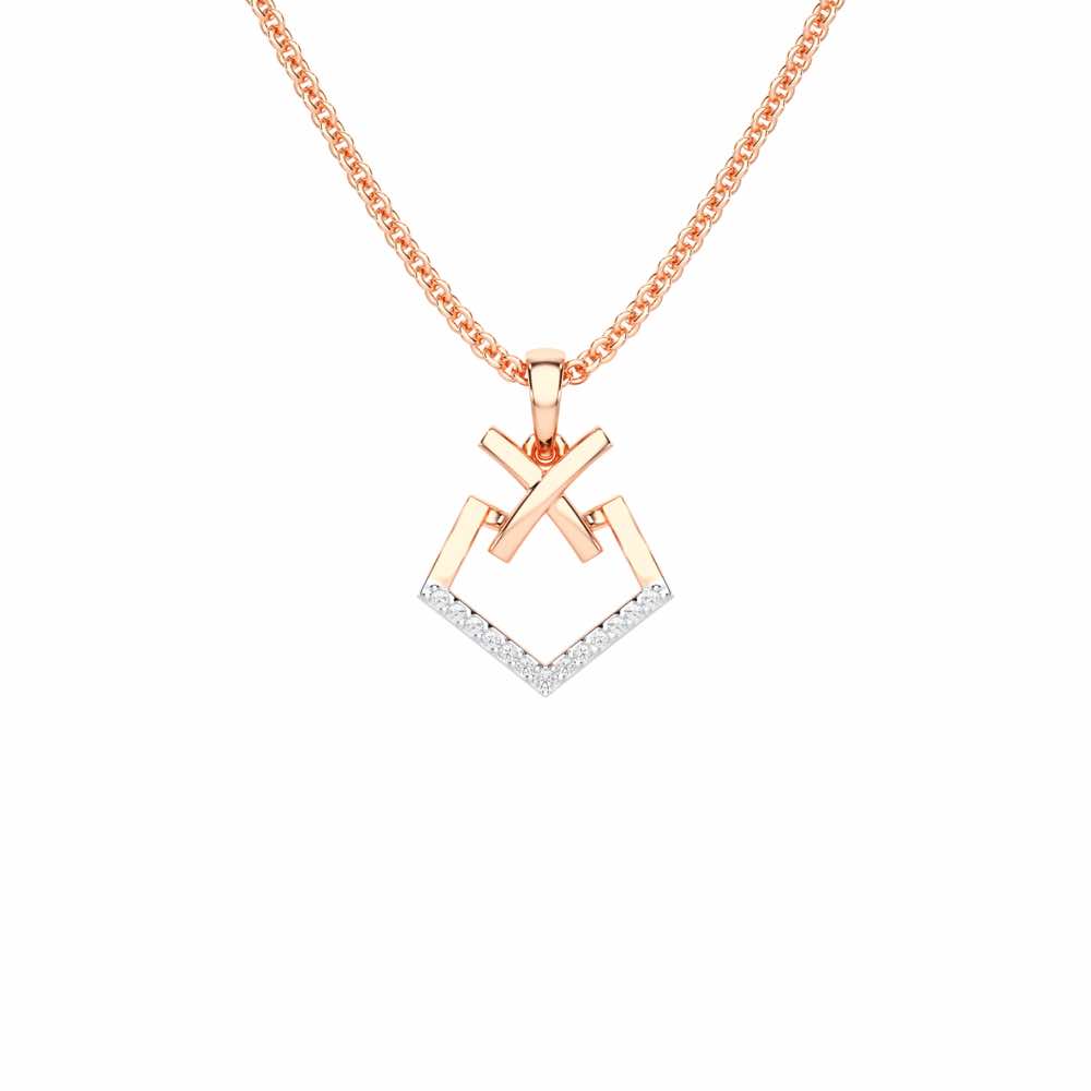 Cross Glow Silver Pendant - Rose Gold - Image 1